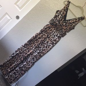 BEBE leopard jumpsuit